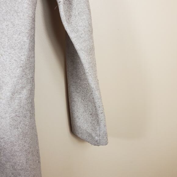 Zara Taupe Long Length Lapel Open Front Coat Size S - Picture 6 of 12